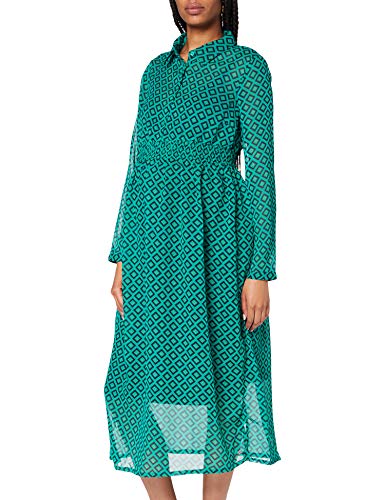 ESPRIT Maternity Damen Dress Maxi nurs ls AOP Kleid, Grün (Teal Green 372), (Herstellergröße: 36) von ESPRIT Maternity