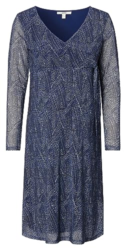 ESPRIT Maternity Damen Dress Nursing Long Sleeve Allover Print Kleid, Dark Blue-405, XS von ESPRIT Maternity