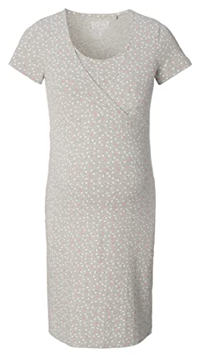 ESPRIT Maternity Damen Dress Nursing Short Sleeve Allover Print Nachthemd, Light Grey melange-045, S von ESPRIT Maternity