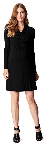 ESPRIT Maternity Damen Dress Nursing ls M84280 Umstandskleid, Schwarz (Black (Black 001) 001), 40 (Herstellergröße: L) von ESPRIT Maternity