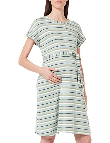 ESPRIT Maternity Damen Dress Short Sleeve Stripe Kleid, Frosty Green - 311, 36 EU von ESPRIT Maternity