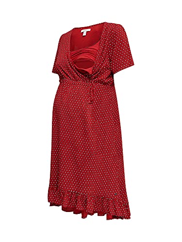 ESPRIT Maternity Damen Dress WVN Nursing Ss AOP Kleid, Rot (Red 630), (Herstellergröße: 34) von ESPRIT Maternity