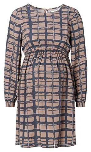 ESPRIT Maternity Damen Dress Woven Nursing Long Sleeve Check Kleid, Taupe Grey - 056, 38 EU von ESPRIT Maternity