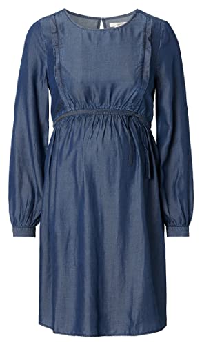 ESPRIT Maternity Damen Dress Woven Nursing Long Sleeve Kleid, Darkwash-910, XS von ESPRIT Maternity