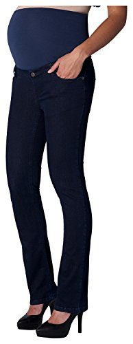 ESPRIT Maternity Damen Jeans OTB Straight Umstandsjeans, Blau (Darkwash 910), 40 (Herstellergröße: 40/32) von ESPRIT Maternity