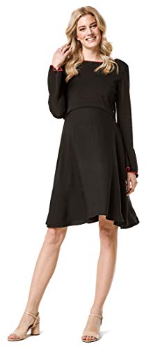 ESPRIT Maternity Damen Dress Mix Nursing ls Kleid, Schwarz (Black 001), 34 (Herstellergröße: XS) von ESPRIT Maternity