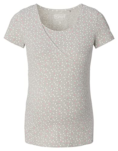 ESPRIT Maternity Damen Nightwear Set Nursing Allover Print Pyjamaset, Light Grey melange-045, L von ESPRIT Maternity