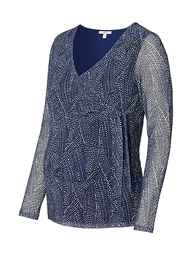 ESPRIT Maternity Damen Nursing Long Sleeve Allover Print T-Shirt, Dark Blue - 405, L EU von ESPRIT Maternity