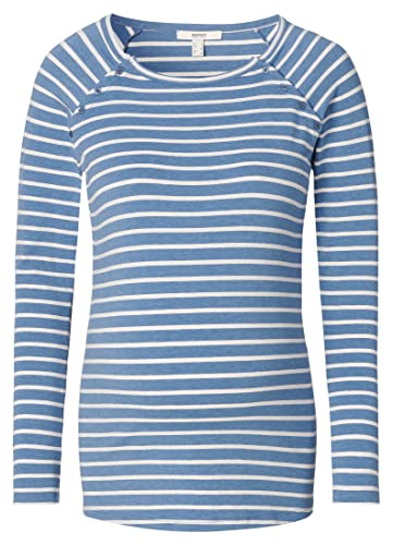 ESPRIT Maternity Damen Nursing Long Sleeve Stripe T-Shirt, Modern Blue - 891, XL EU von ESPRIT