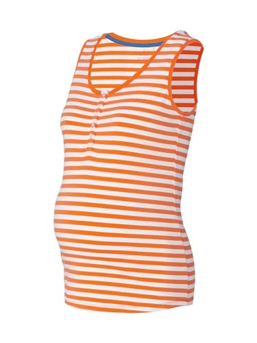 ESPRIT Maternity Damen Nursing Sleeveless Stripe T-Shirt, Orange-811, Small von ESPRIT Maternity
