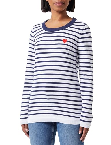 ESPRIT Maternity Damen Sweater Long Sleeve Stripe Pullover, Strahlendes Weiß 101, Small von ESPRIT Maternity