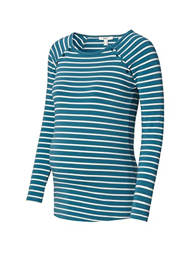 ESPRIT Maternity Damen T-shirt Nursing lange mouw Stripe T Shirt, Teal Blue - 455, 34 EU von ESPRIT Maternity