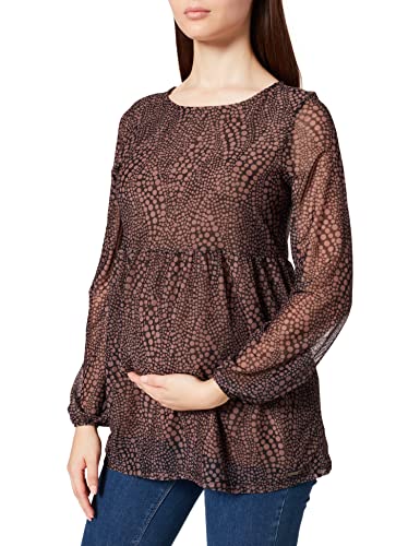 ESPRIT Maternity Damen ls AOP T-Shirt, Brown-210, XS von ESPRIT Maternity