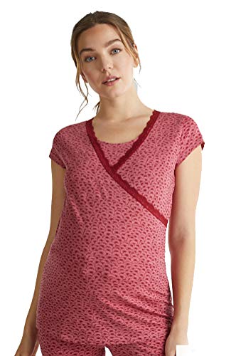 ESPRIT Maternity Sleep Shirt Still-Nachtshirt Umstands Schlafanzugoberteil Damen Umstandsmode Nachtwäsche (S (34-36), Blush (665)) von ESPRIT Maternity