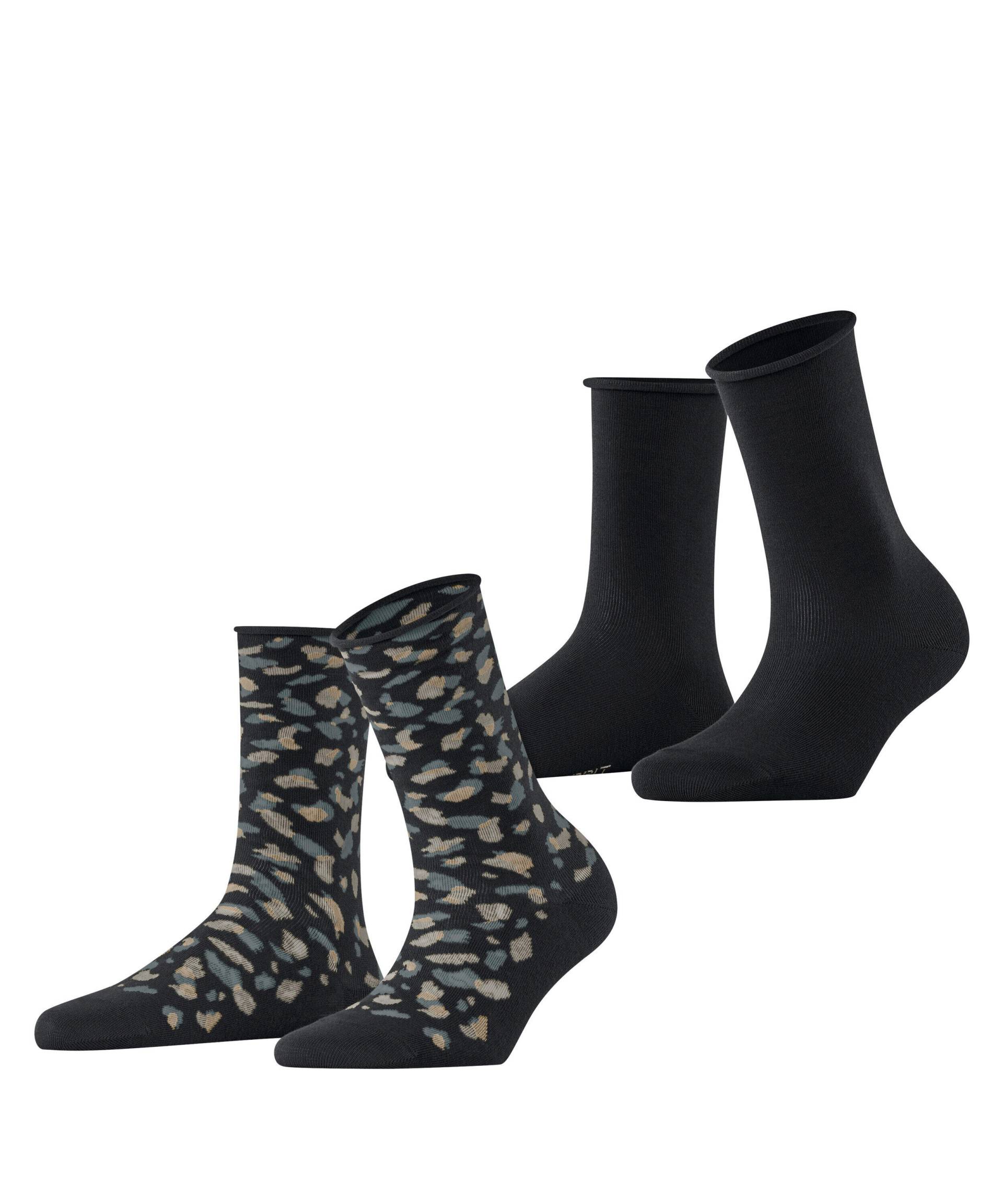 ESPRIT socks & tights - Esprit Art Pattern 2-Pack Damen black - Gr. - 36.5 von ESPRIT socks & tights
