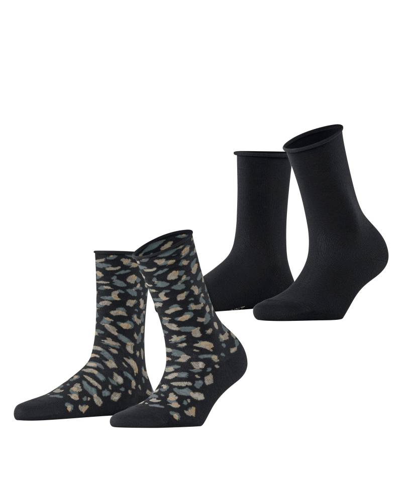 ESPRIT socks & tights - Esprit Art Pattern 2-Pack Damen black - Gr. - 36.5 von ESPRIT socks & tights