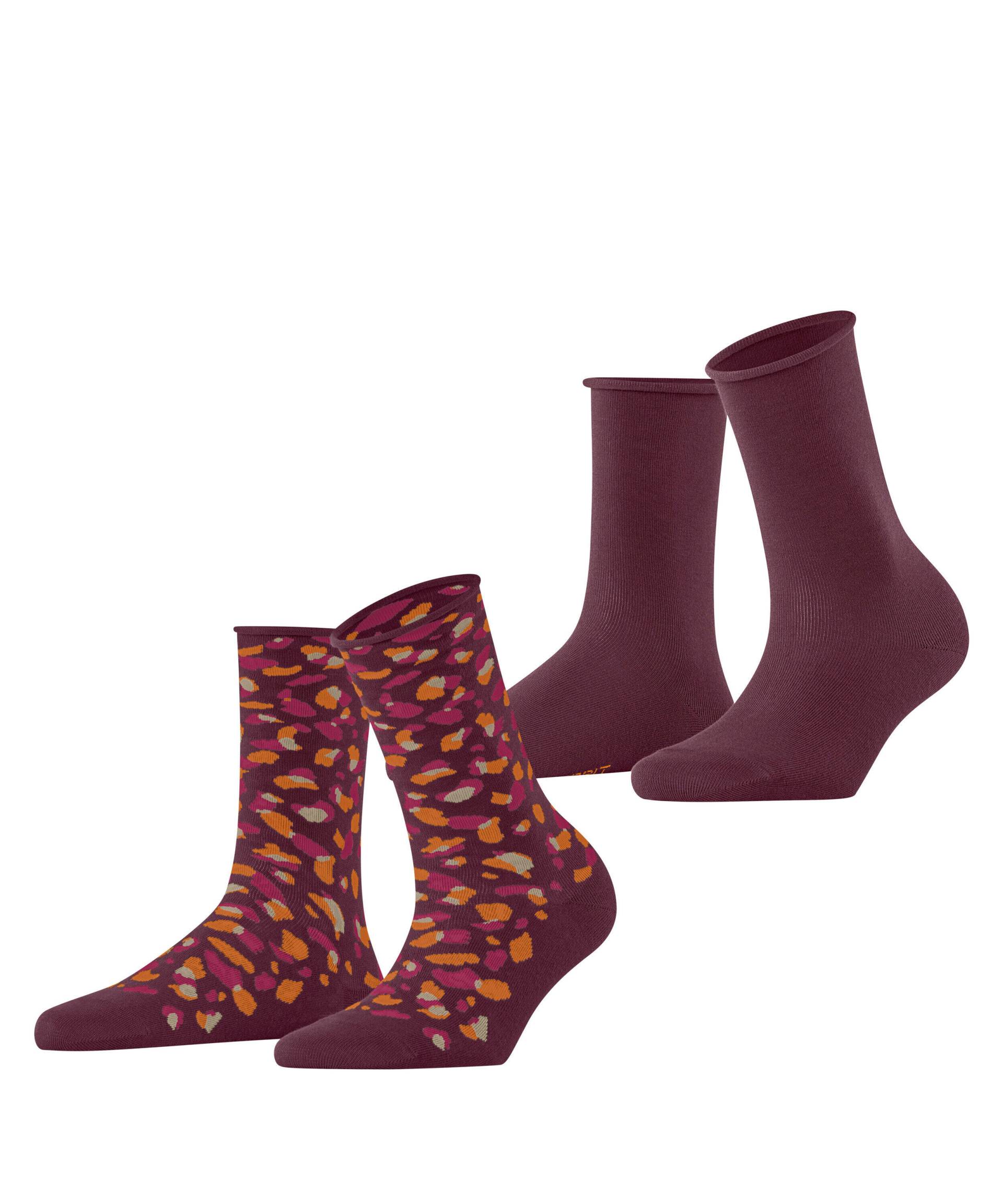 ESPRIT socks & tights - Esprit Art Pattern 2-Pack Damen shadow red - Gr. - 36.5 von ESPRIT socks & tights