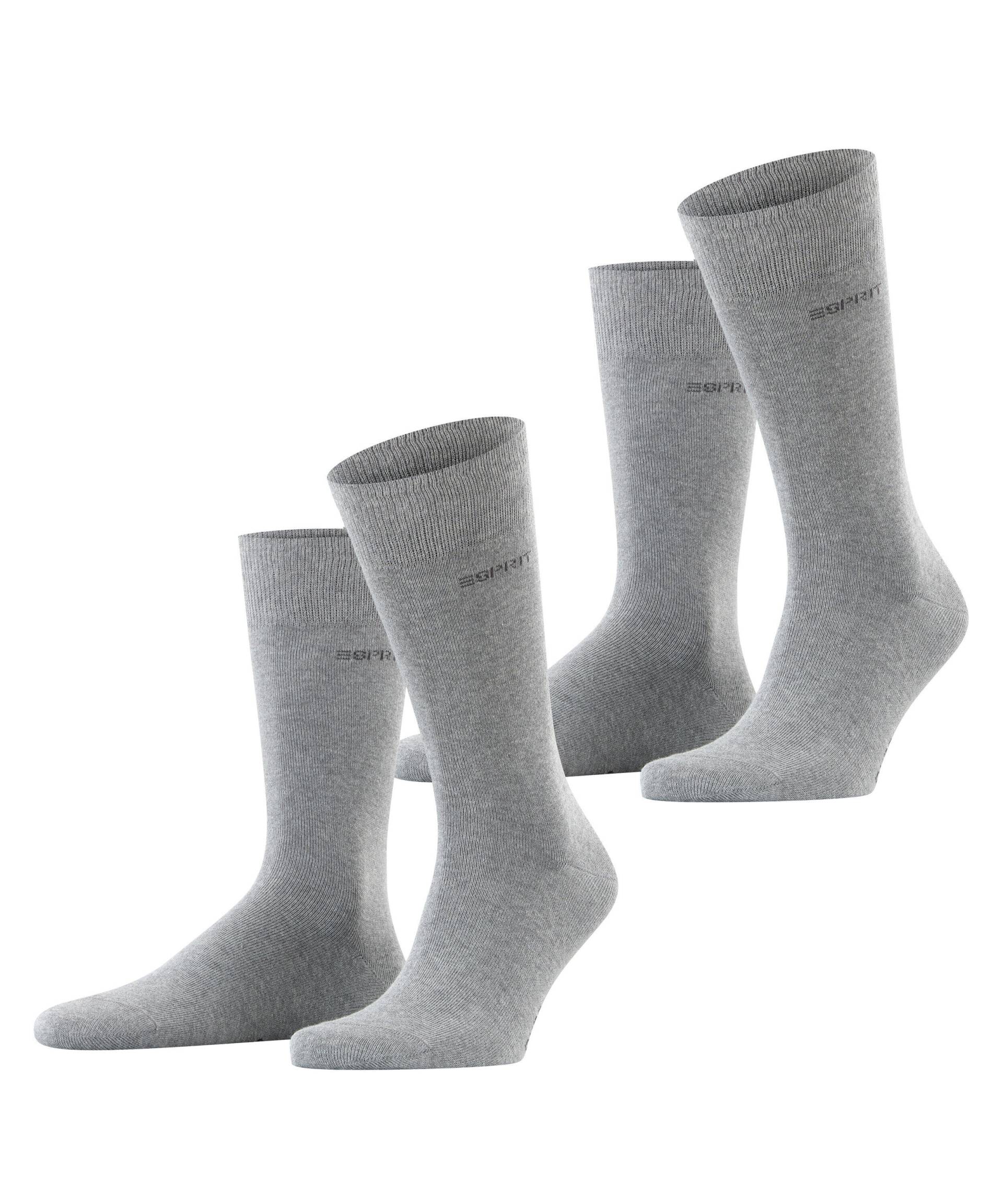 ESPRIT socks & tights - Esprit Basic Uni 2-Pack Herren light greymel. - Gr. - 44.5 von ESPRIT socks & tights