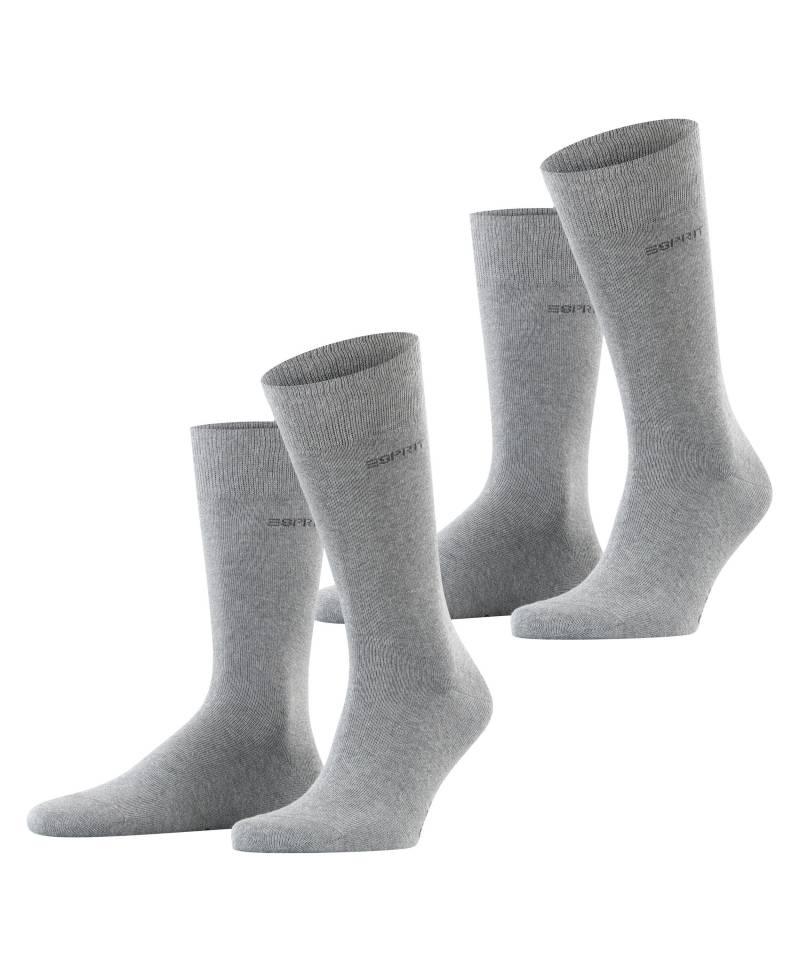 ESPRIT socks & tights - Esprit Basic Uni 2-Pack Herren light greymel. - Gr. - 44.5 von ESPRIT socks & tights