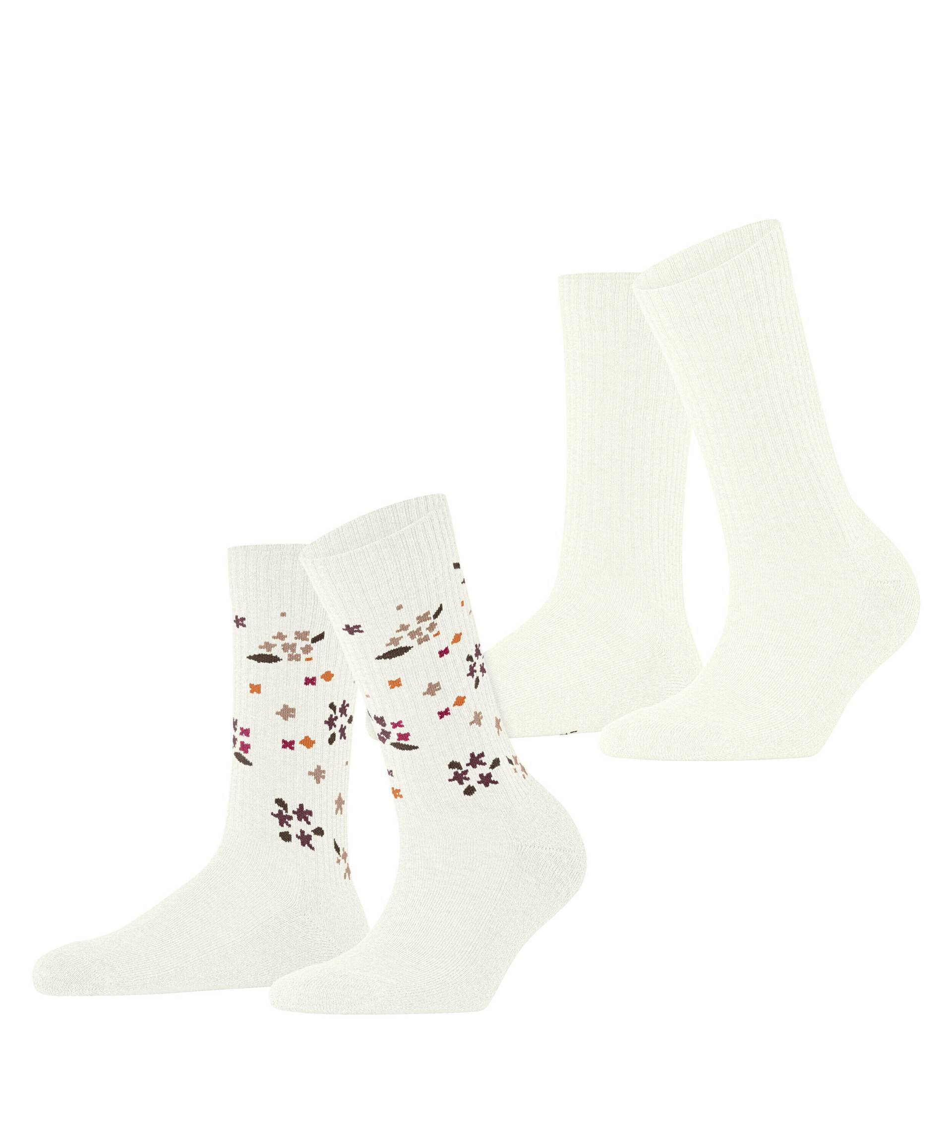 ESPRIT socks & tights - Esprit Flower Rib 2-Pack Damen off-white - Gr. - 36.5 von ESPRIT socks & tights