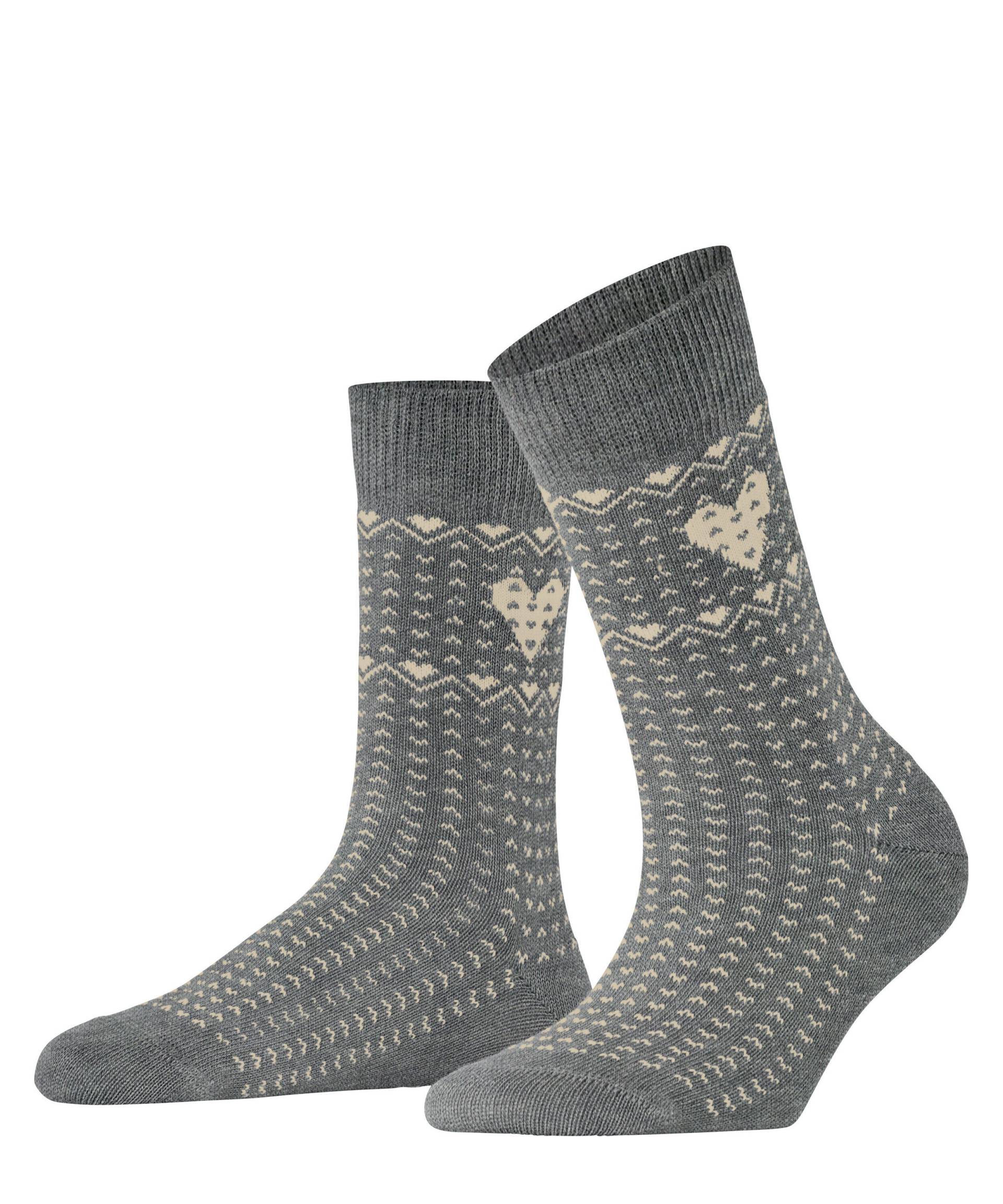 ESPRIT socks & tights - Esprit Norwegian Heart Damen light greymel. - Gr. - 36.5 von ESPRIT socks & tights