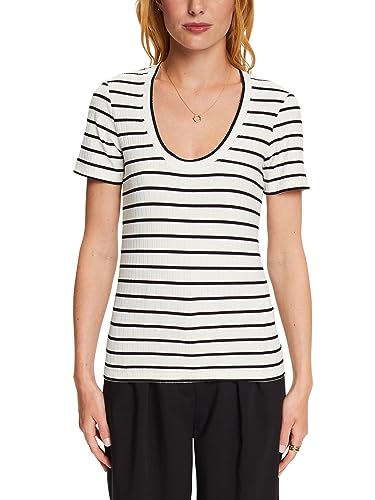 ESPRIT T-Shirt aus gestreiftem Rippstrick von ESPRIT