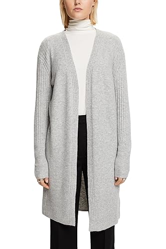 ESPRIT Damen 093EE1I312 Strickjacke, 044/LIGHT Grey 5, XXS von ESPRIT