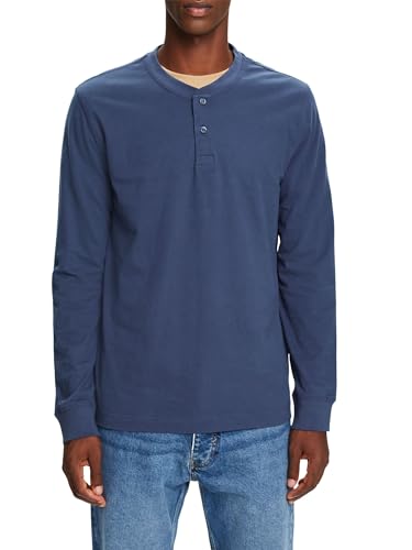 ESPRIT Henley-Top aus Baumwolljersey in Washed-Optik von ESPRIT