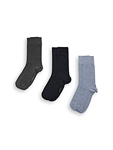 ESPRIT Herren Socken Solid Mix 3-Pack M SO Baumwolle Lyocell einfarbig 3 Paar, Mehrfarbig (Sortiment 0020), 43-46 von ESPRIT