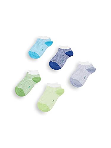 ESPRIT Unisex Kinder Sneakersocken Fine Stripe 5-Pack K SN Baumwolle kurz gemustert 5 Paar, Mehrfarbig (Sortiment 0030), 31-34 von ESPRIT