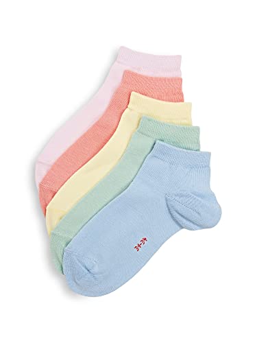 ESPRIT Unisex Kinder Sneakersocken Solid Mix Multipack K Sn Baumwolle kurz einfarbig 5 Paar, Mehrfarbig Blue Green Pink Yellow 0030, 35-38 von ESPRIT