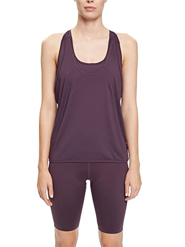 ESPRIT Damen RCS top ED Yoga-Shirt, AUBERGINE, XL von ESPRIT