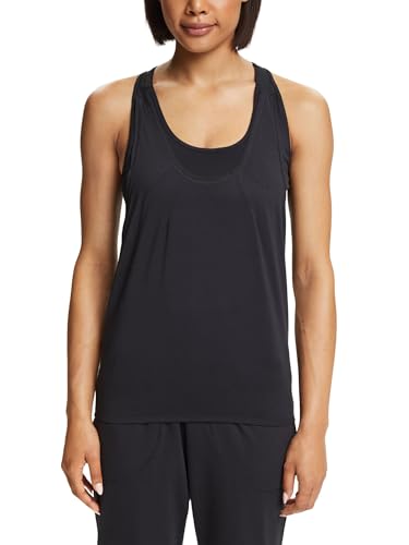 ESPRIT Damen Rcs Top Ed Yoga Shirt, Schwarz, L EU von ESPRIT