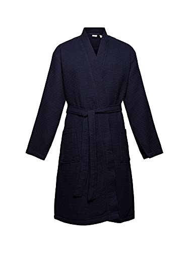 ESPRIT Bademantel aus Waffelpiqué, 100% Baumwolle, Navy Blue, L von ESPRIT