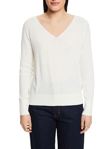 ESPRIT Damen 994EE1I304 Pullover, 110/OFF White, XS von ESPRIT