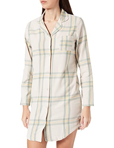 ESPRIT Damen Flanell Check NW BCI Nightshirt l-SLV Nachthemd, Ice 3, 38 von ESPRIT