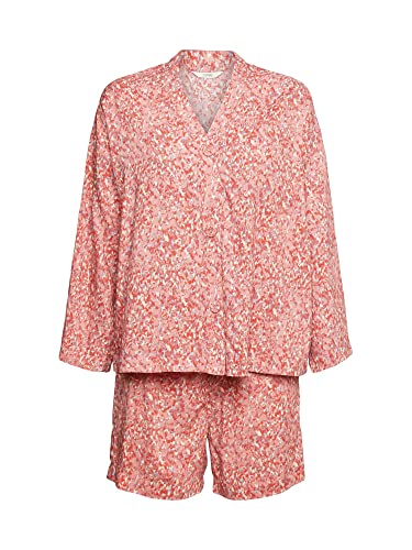 ESPRIT Damen Printed Woven CV pj a_c_ls Pyjamaset, Terracotta 3, 36 von ESPRIT