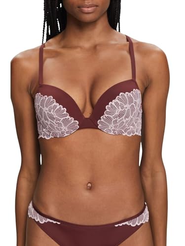 ESPRIT Damen Big Flower Lace Rcs Clas.push Push Up BH, Rust Brown, 80 / 80C EU von ESPRIT