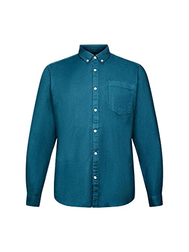 ESPRIT Herren 112EE2F303 Hemd, 460/DARK Turquoise, L von ESPRIT