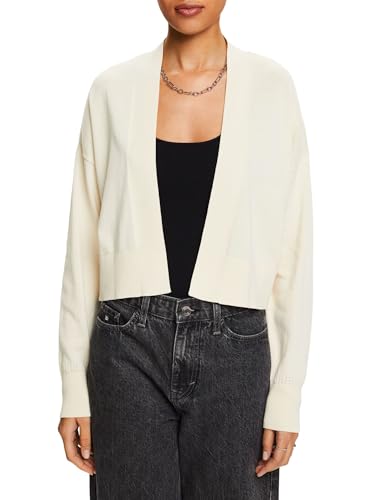 ESPRIT Damen 044ee1i316 Strickjacke, 296/Cream Beige, L von ESPRIT