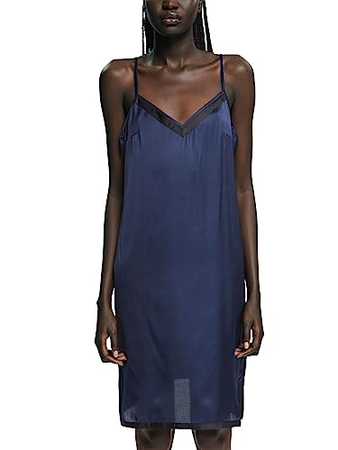 ESPRIT Damen Satin Colour Block Cve Chemise, Ink, 44 EU von ESPRIT