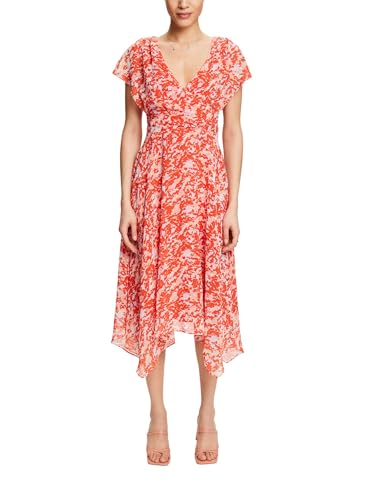 ESPRIT Chiffon-Maxikleid mit V-Ausschnitt und Print von ESPRIT