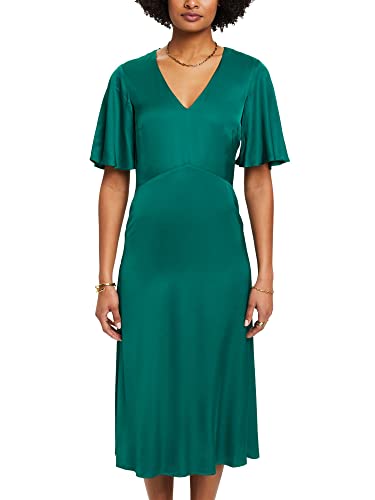ESPRIT Collection Damen 033eo1e324 Kleid, 305/Emerald Green, 34 von ESPRIT