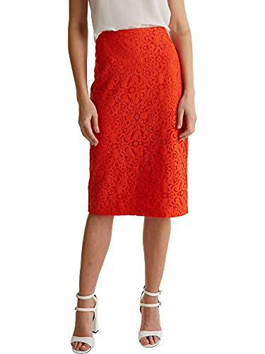 ESPRIT Collection Damen Rock 040eo1d307, 825/Red Orange, 38 von ESPRIT
