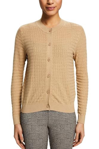 ESPRIT Damen 014EE1I327 Strickjacke, 274/BEIGE 5, Large von ESPRIT