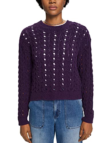 ESPRIT Damen 023CC1I311 Pullover, 504/DARK Purple 5, XS von ESPRIT