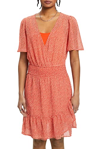 ESPRIT Damen 023ee1e306 Kleid, 638/Orange Red 4, 34 von ESPRIT