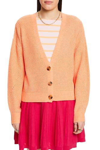 ESPRIT Damen 024EE1I344 Strickjacke, 850/PASTEL ORANGE, Large von ESPRIT