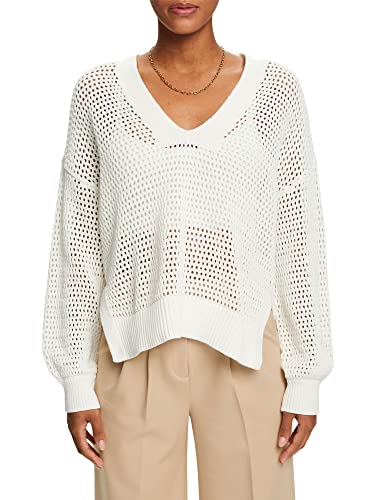 ESPRIT Damen 033CC1I306 Pullover, 110/OFF White, S von ESPRIT