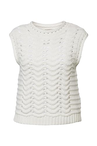 ESPRIT Damen 033ee1i309 Pullover, 110/Off White, XL von ESPRIT